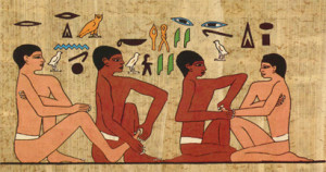 Foot and hand massage in ancient egypt.